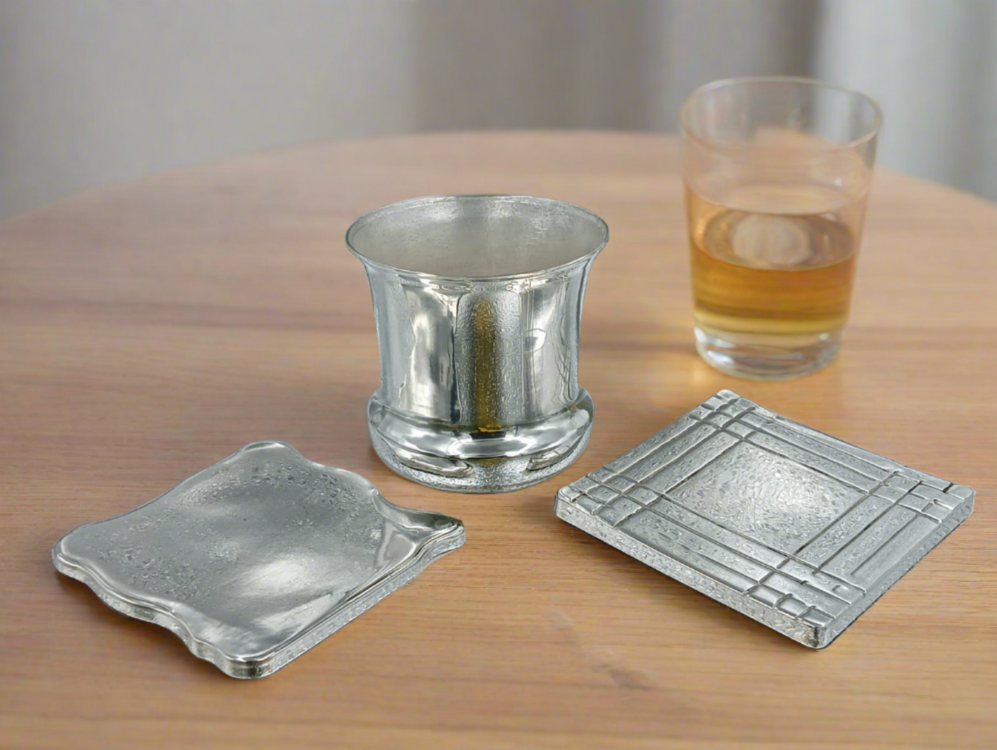 Set of 4 square Coasters with base